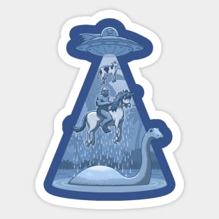 Bigfoot, Unicorn, Alien, Nessie Sticker